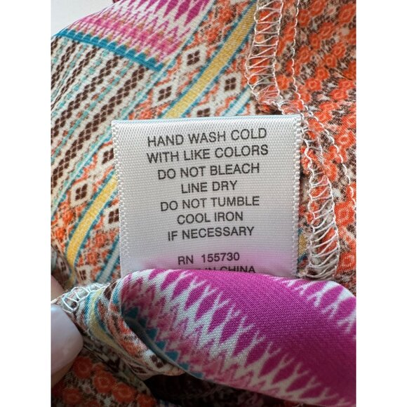 Rose + Olive Cropped Size Medium Tank V Neck Print NWT Elastic Wide Waist - Picture 6 of 9